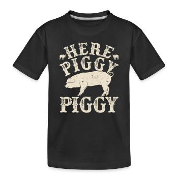 Ici Piggy Piggy Funny Sanglier - T-shirt bio Premium Enfant - noir - Devant