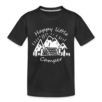 Happy Little Camper Camping Kids Caravan Mountains - Kids' Premium Organic T-Shirt - black - Front