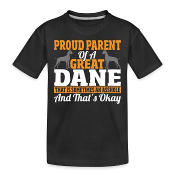 Proud Parent Of A Great Dane Dog - Kids' Premium Organic T-Shirt - black - Front