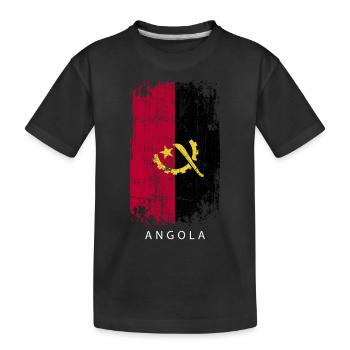 Souvenir Mit Der Landflagge Von Angola - Kinder Premium Bio T-Shirt - Schwarz - Vorne