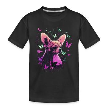 Chihuahua Dog Butterfly 17 - Kinder Premium Bio T-Shirt - Schwarz - Vorne