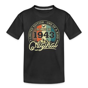 Birthday present 1943 - Kids' Premium Organic T-Shirt - black - Front