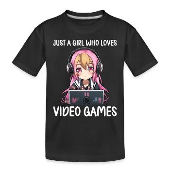 Gaming Console PC Gamer Girl Gamer Girl - Kids' Premium Organic T-Shirt - black - Front