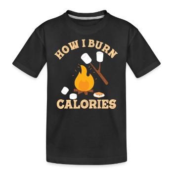Marshmallow s’mores camping fitness gym workout - T-shirt bio Premium Enfant - noir - Devant