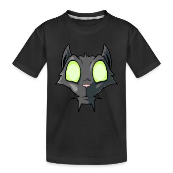 Halloween Augen Katze - Kinder Premium Bio T-Shirt - Schwarz - Vorne