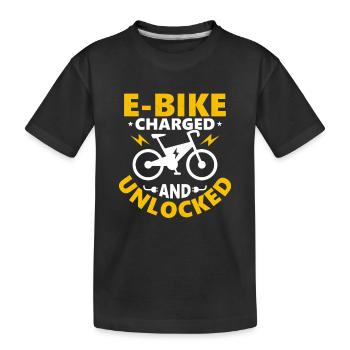 Vélo électrique chargé et déverrouillé Pedelec électrique - T-shirt bio Premium Enfant - noir - Devant