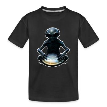 Joueur de handpan extraterrestre - T-shirt bio Premium Enfant - noir - Devant