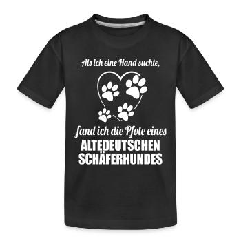 Hand & Pfote - Spruch - Altdeutscher Schäferhund - Kinder Premium Bio T-Shirt - Schwarz - Vorne
