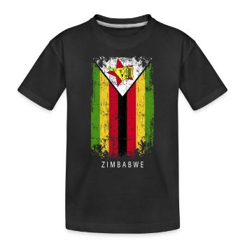 Souvenir avec le drapeau du Zimbabwe - T-shirt bio Premium Enfant - noir - Devant