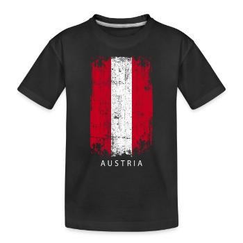 Souvenir avec le drapeau de l’Autriche - T-shirt bio Premium Enfant - noir - Devant