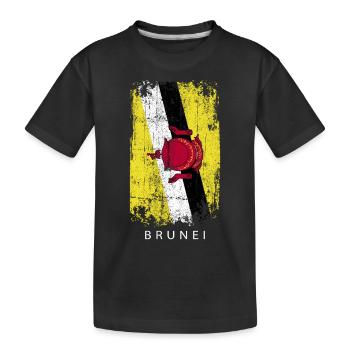 Souvenir avec le drapeau du pays de Brunei - T-shirt bio Premium Enfant - noir - Devant
