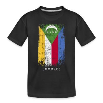 Souvenir with the country flag of Comoros - Kids' Premium Organic T-Shirt - black - Front