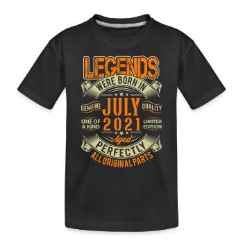 2021 July Birthday Legend - Kids' Premium Organic T-Shirt - black - Front