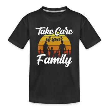 Kümmere Dich Um Deine Familie Familientreffen - Kinder Premium Bio T-Shirt - Schwarz - Vorne