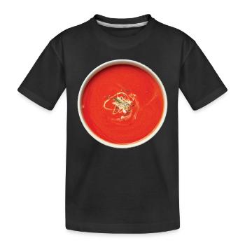 Bol avec soupe aux tomates - T-shirt bio Premium Enfant - noir - Devant