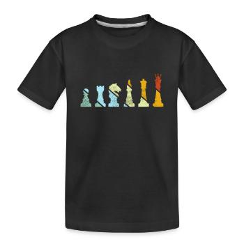 Échecs Rétro - T-shirt bio Premium Enfant - noir - Devant