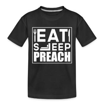 Pastor Pastor Eat Sleep Preach - Kids' Premium Organic T-Shirt - black - Front