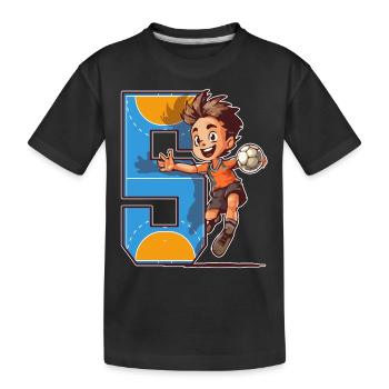 Handball Birthday - 5 years old Boy - 5. - Kids' Premium Organic T-Shirt - black - Front