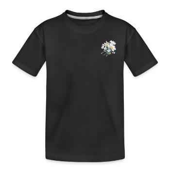 Floral Vintage Patch Lover Cool Daisy Flowers Pun - T-shirt bio Premium Enfant - noir - Devant