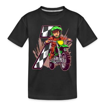 Ich Bin 7 Motocross Kid - Kindergeburtstag - Kids' Premium Organic T-Shirt - black - Front