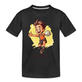 Handball Playing Boy - Kids Handball - Kids' Premium Organic T-Shirt - black - Front