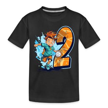 Handball Anniversaire - 2 ans Garçon - 2. - T-shirt bio Premium Enfant - noir - Devant
