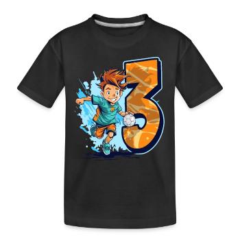 Handball Birthday - 3 years old boy - 3. - Kids' Premium Organic T-Shirt - black - Front