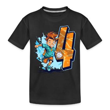 Handball Anniversaire - 4 ans Garçon - 4. - T-shirt bio Premium Enfant - noir - Devant