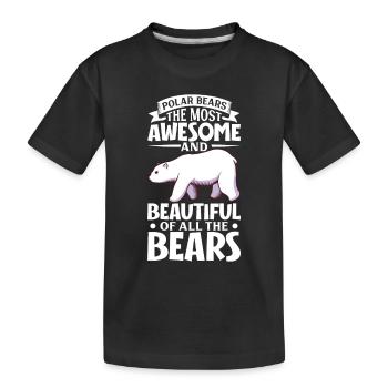 Polar Bear Global Warming Artic Seal hunting Ursus - Kinder Premium Bio T-Shirt - Schwarz - Vorne