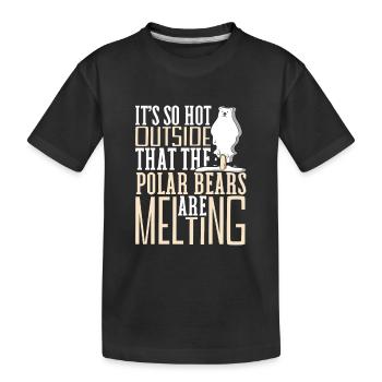 Polar Bear Global Warming Artic Seal hunting Ursus - Kinder Premium Bio T-Shirt - Schwarz - Vorne