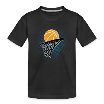 Basketball Basketballer - Kinder Premium Bio T-Shirt - Schwarz - Vorne