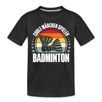 Badminton - Kinder Premium Bio T-Shirt - Schwarz - Vorne