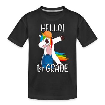 Licorne de l’école élémentaire de première année de 1ère année - T-shirt bio Premium Enfant - noir - Devant