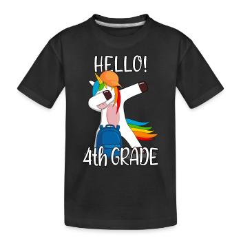 École élémentaire de quatrième année de 4e année Einhorn - T-shirt bio Premium Enfant - noir - Devant