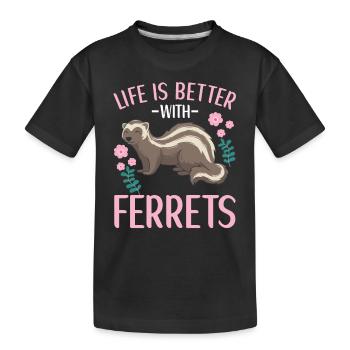Ferret Apparel for Ferret Lovers Gift - Kinder Premium Bio T-Shirt - Schwarz - Vorne