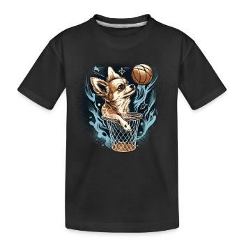 Chihuahua | Basketball Spieler | Sport Dunk | - Kinder Premium Bio T-Shirt - Schwarz - Vorne