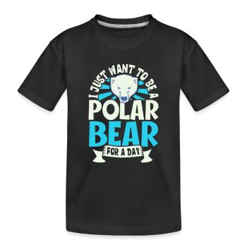 Polar Bear Global Warming Artic Seal hunting Ursus - Kinder Premium Bio T-Shirt - Schwarz - Vorne