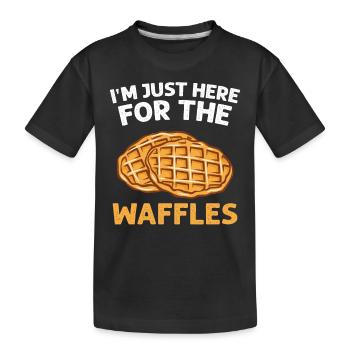 Je ne suis là que pour les gaufres - T-shirt bio Premium Enfant - noir - Devant