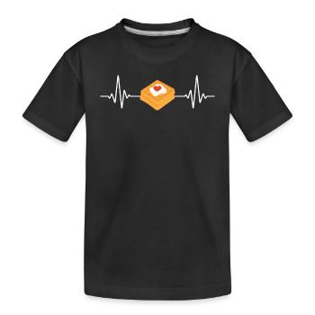Waffel Herzklopfen - Kinder Premium Bio T-Shirt - Schwarz - Vorne