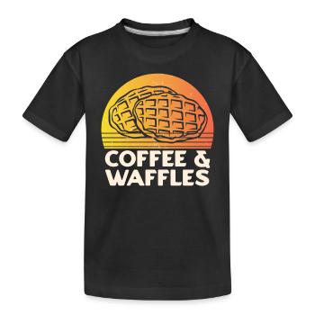 Kaffee-Waffeln - Kinder Premium Bio T-Shirt - Schwarz - Vorne
