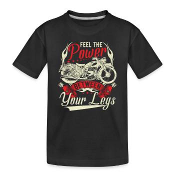 Spüre die Kraft zwischen deinen Beinen - Kinder Premium Bio T-Shirt - Schwarz - Vorne