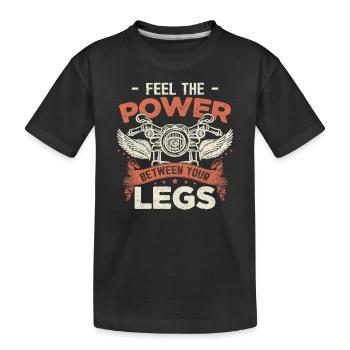 Lustiges Biker Vatertagsmotorrad - Kinder Premium Bio T-Shirt - Schwarz - Vorne