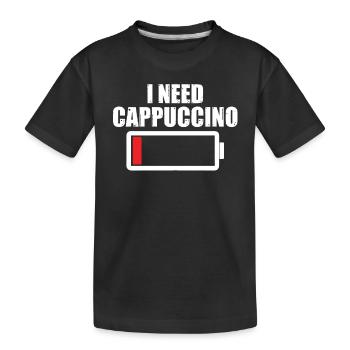 J’ai besoin de cappuccino - T-shirt bio Premium Enfant - noir - Devant