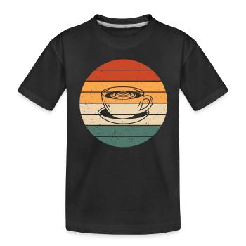 Tasse Cappuccino Rétro - T-shirt bio Premium Enfant - noir - Devant
