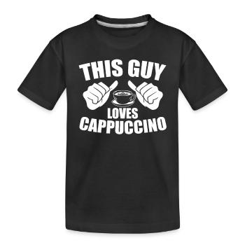 Drôle de design d’amoureux du cappuccino - T-shirt bio Premium Enfant - noir - Devant
