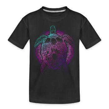Ozean Tierliebhaber Geschenk Buntes Schildkröte - Kinder Premium Bio T-Shirt - Schwarz - Vorne