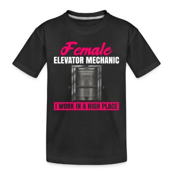 Weibliches Aufzugsmechaniker-design Für Einen - Kids' Premium Organic T-Shirt - black - Front