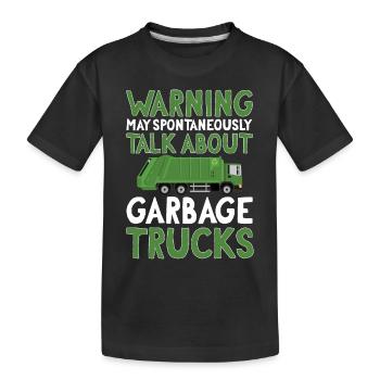 Camions à ordures, journée des ordures, collecte des ordures - T-shirt bio Premium Enfant - noir - Devant