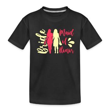Maid Of Honor Bride Bachelorette Party Marriage - Kids' Premium Organic T-Shirt - black - Front
