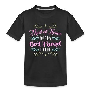 Demoiselle d’honneur pour une journée Fête de mariage Demoiselle d’honneur - T-shirt bio Premium Enfant - noir - Devant